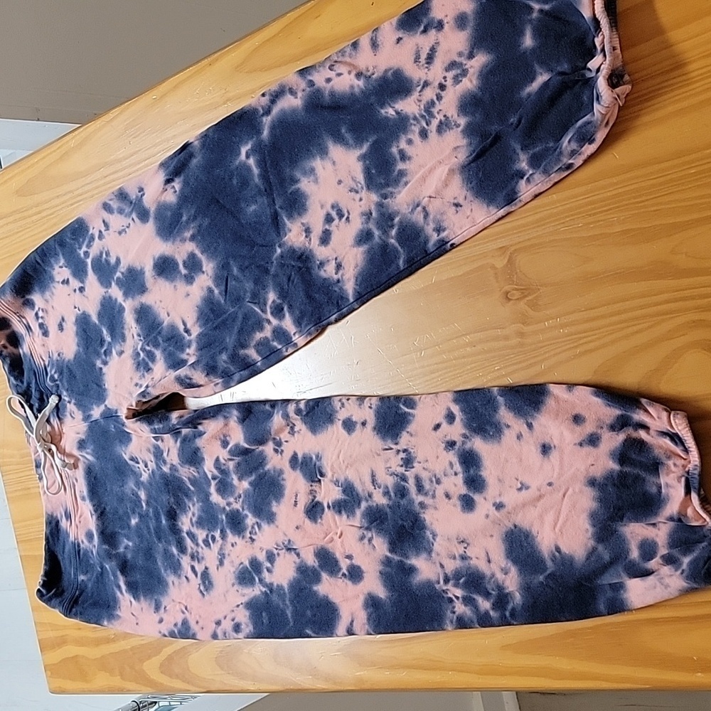 Sundry Tie Dye Blue Drawstring Sweatpant Joggers, Large